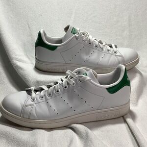 Adidas Stan Smith White Green Leather Low Top Sneakers Shoes Men's 8 US